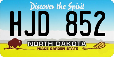 ND license plate HJD852