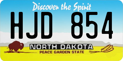 ND license plate HJD854