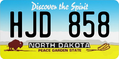 ND license plate HJD858