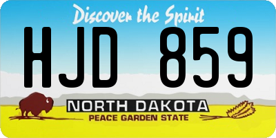 ND license plate HJD859