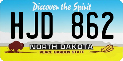ND license plate HJD862