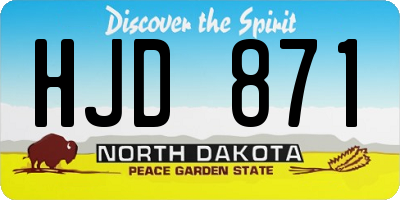 ND license plate HJD871