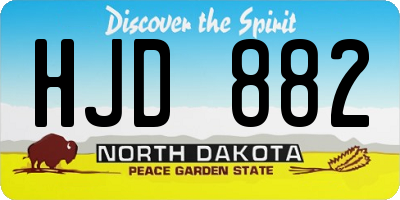 ND license plate HJD882