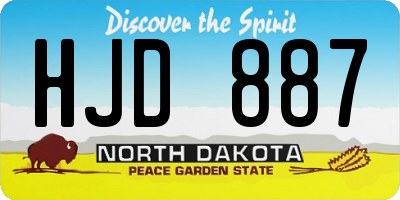 ND license plate HJD887