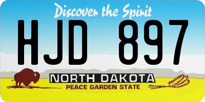 ND license plate HJD897