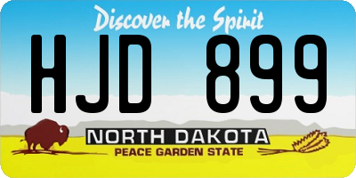 ND license plate HJD899