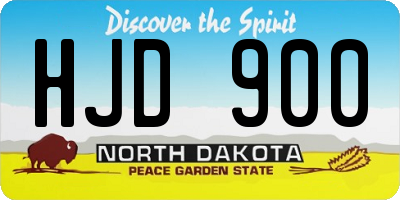 ND license plate HJD900