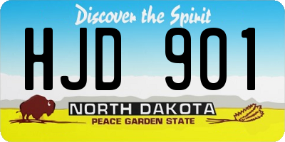 ND license plate HJD901