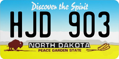 ND license plate HJD903
