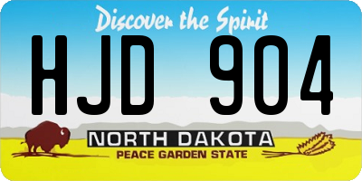 ND license plate HJD904