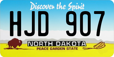 ND license plate HJD907
