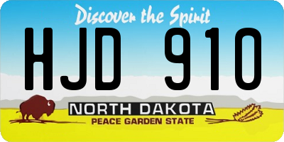 ND license plate HJD910