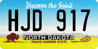 ND license plate HJD917