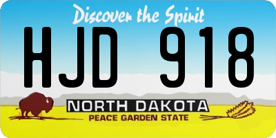 ND license plate HJD918