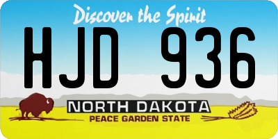 ND license plate HJD936