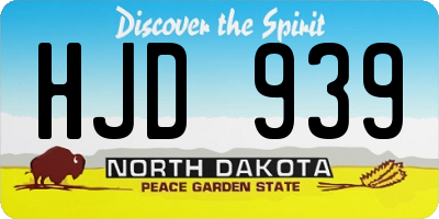 ND license plate HJD939