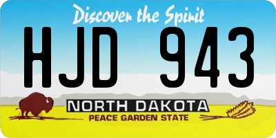 ND license plate HJD943