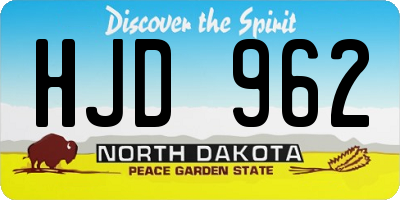 ND license plate HJD962