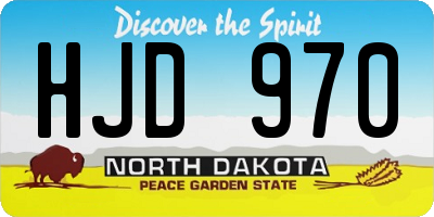 ND license plate HJD970