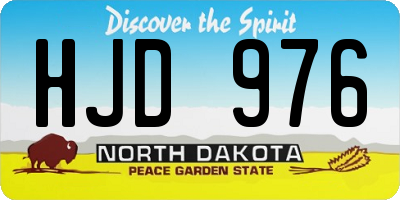 ND license plate HJD976