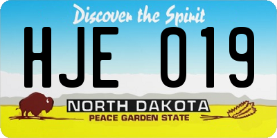 ND license plate HJE019