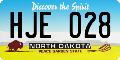 ND license plate HJE028