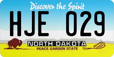 ND license plate HJE029