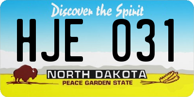ND license plate HJE031