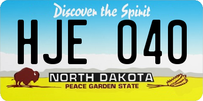 ND license plate HJE040