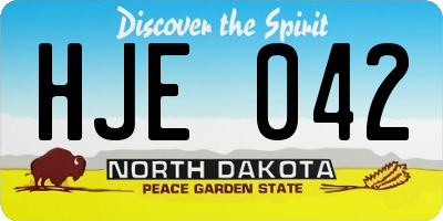 ND license plate HJE042