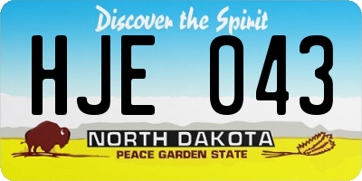 ND license plate HJE043