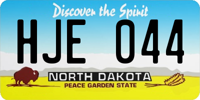 ND license plate HJE044