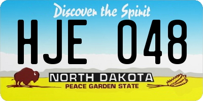 ND license plate HJE048