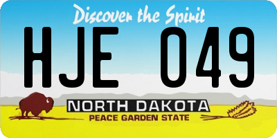 ND license plate HJE049