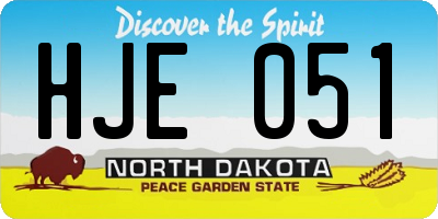 ND license plate HJE051