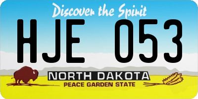 ND license plate HJE053