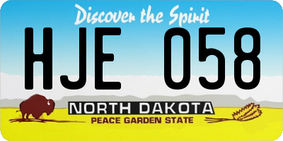 ND license plate HJE058