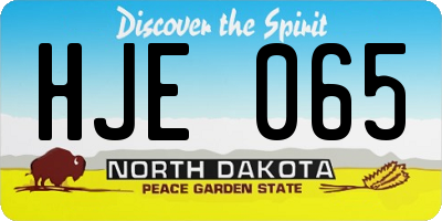 ND license plate HJE065