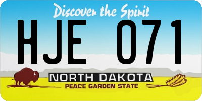 ND license plate HJE071