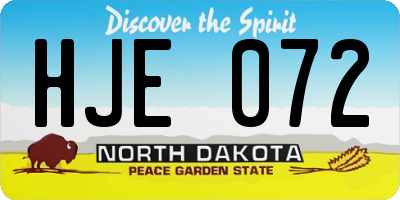 ND license plate HJE072
