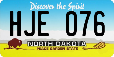 ND license plate HJE076