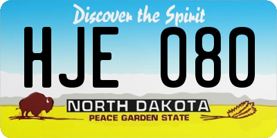ND license plate HJE080