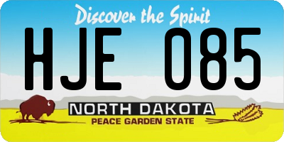 ND license plate HJE085