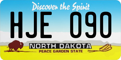 ND license plate HJE090