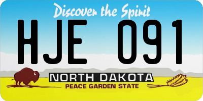 ND license plate HJE091