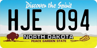 ND license plate HJE094