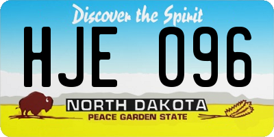 ND license plate HJE096