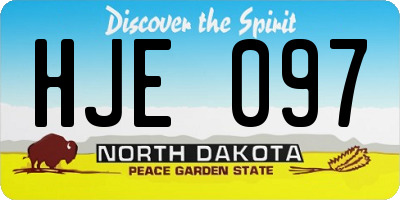 ND license plate HJE097