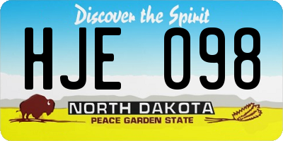 ND license plate HJE098