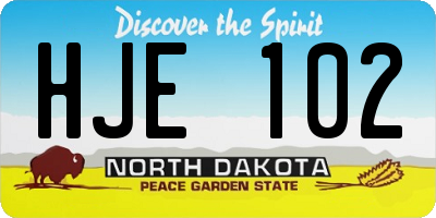ND license plate HJE102